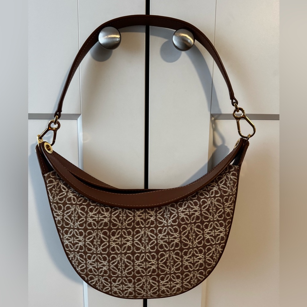 Loewe Luna Bag in Anagram & Leather Small